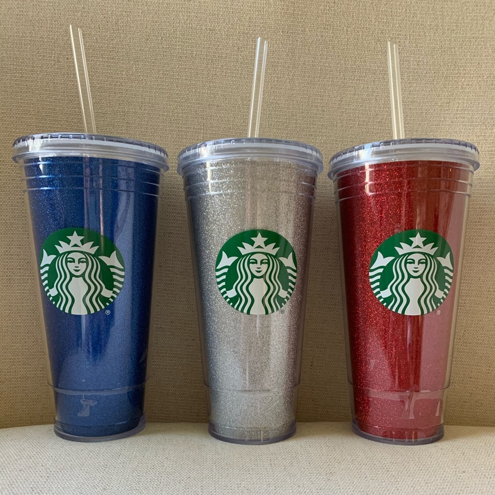 Set of 3 Starbucks sparkle tumblers